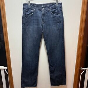 7 For All Mankind Austyn Relaxed Straight Leg Jeans Dark Wash Mens 34